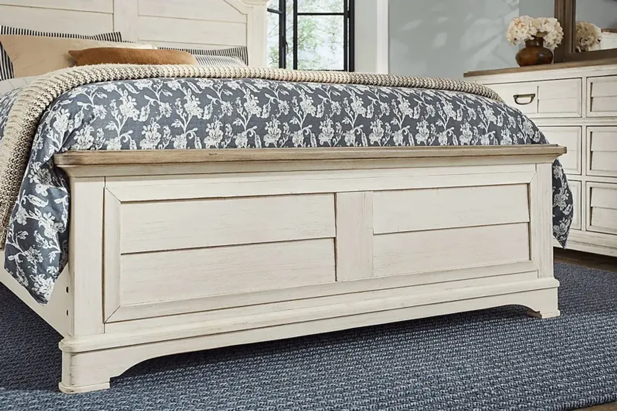 Edisto Bay White 3 Pc Queen Panel Bed