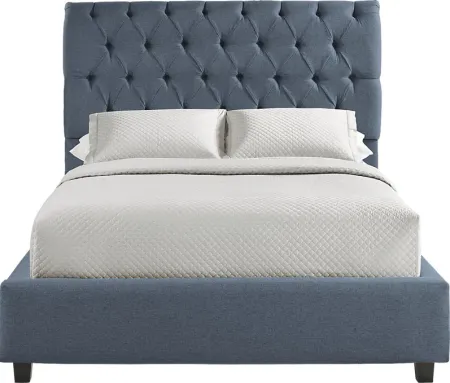 Annison Hills Blue 3 Pc Queen Upholstered Bed