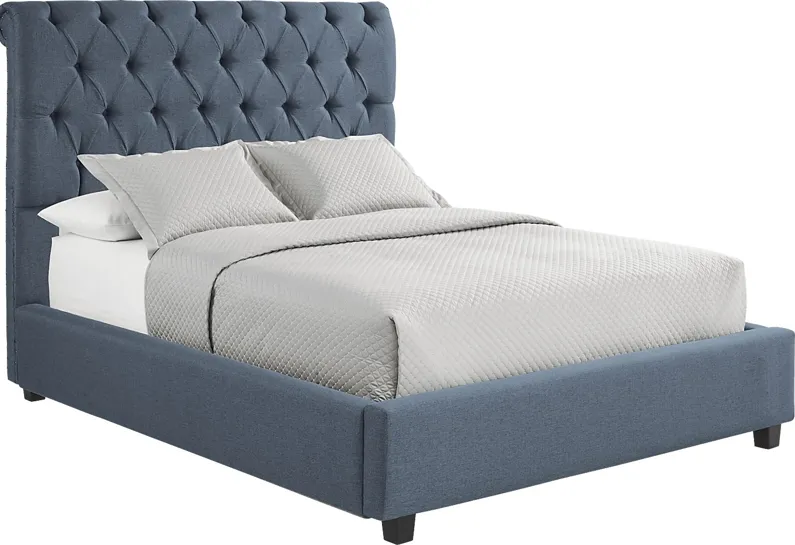 Annison Hills Blue 3 Pc Queen Upholstered Bed
