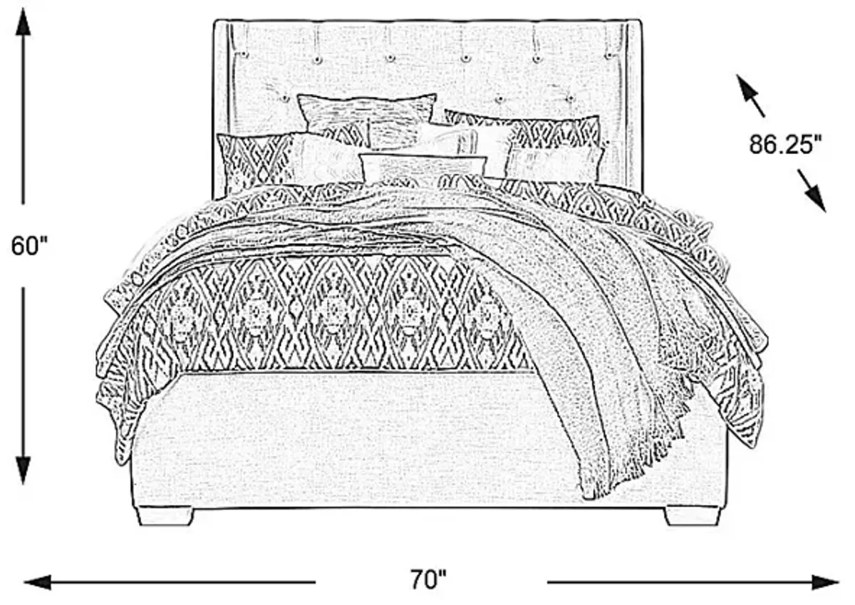 Alison Oatmeal 3 Pc Queen Upholstered Bed