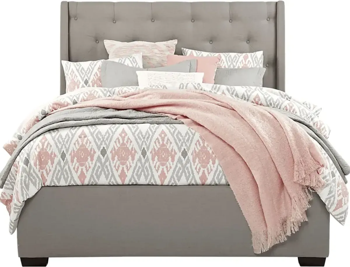 Alison Gray 3 Pc Queen Upholstered Bed