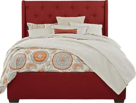 Alison Red 3 Pc Queen Upholstered Bed