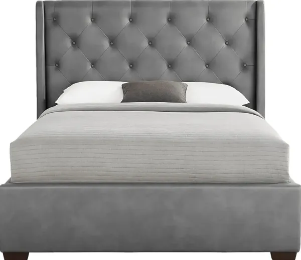 Alison II Gray 3 Pc Queen Upholstered Bed