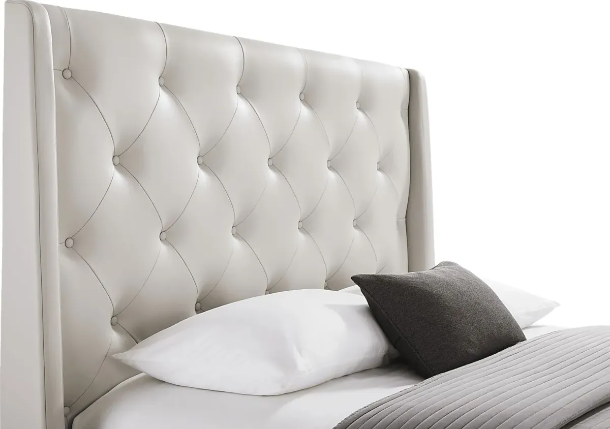 Alison II Light Gray 3 Pc Queen Upholstered Bed