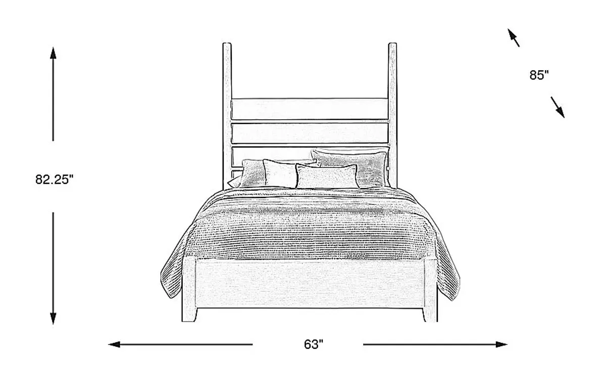 Copperline Black 3 Pc Queen Poster Bed