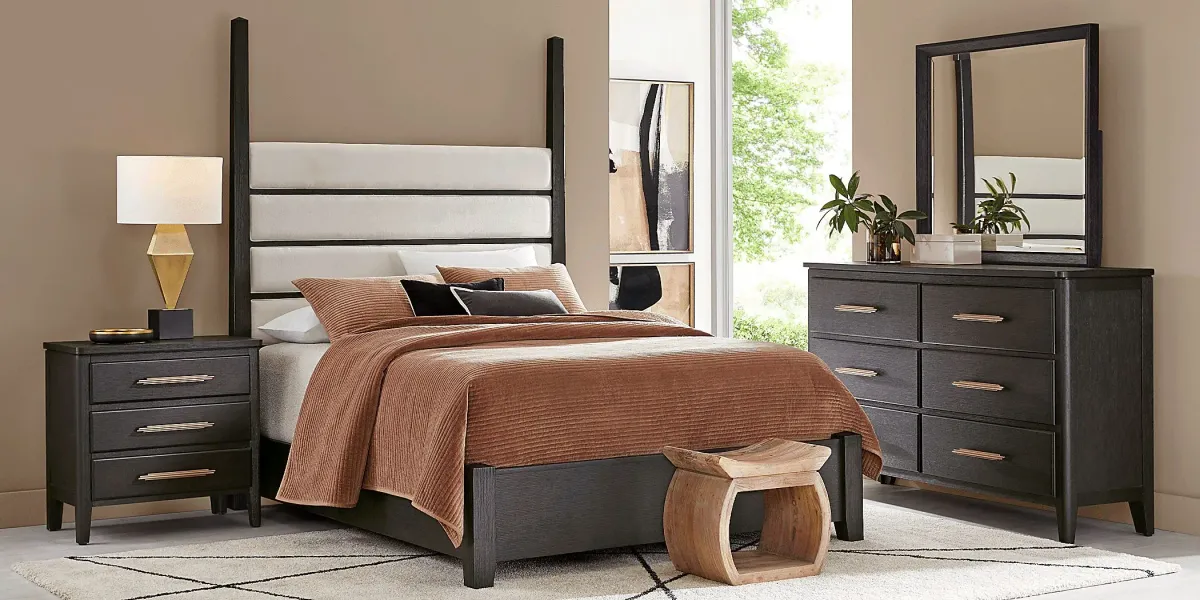 Copperline Black 3 Pc Queen Poster Bed