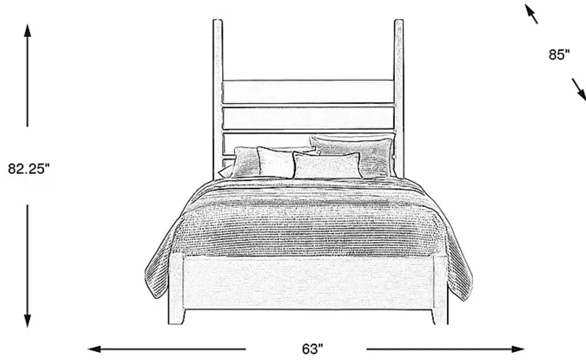 Copperline Black 3 Pc Queen Poster Bed