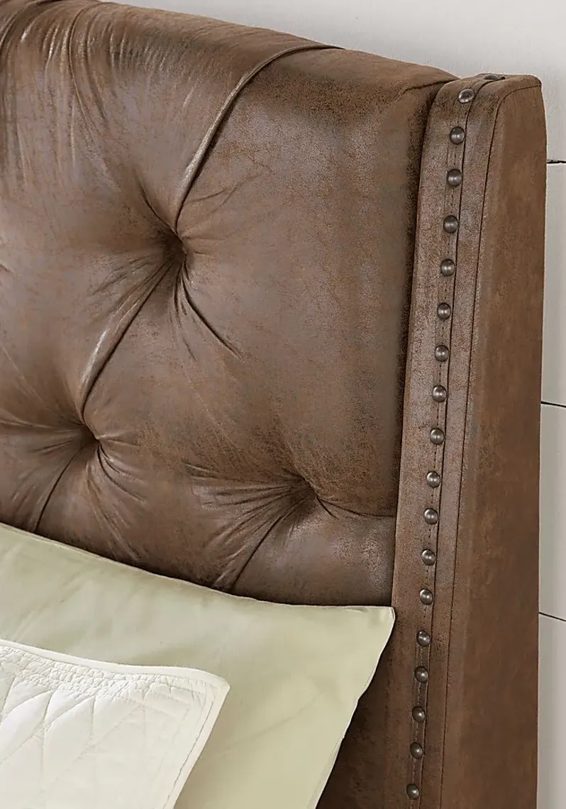 Urban Plains Brown 3 Pc Queen Upholstered Bed