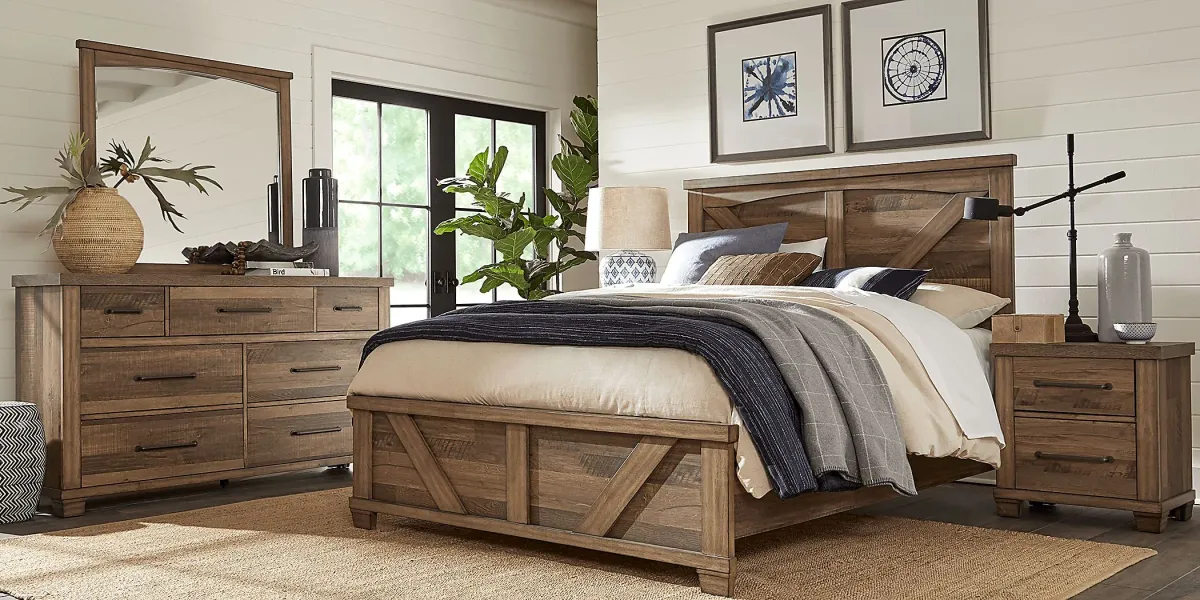 Woodcreek Brown 3 Pc Queen Panel Bed