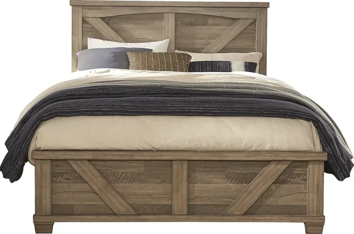 Woodcreek Brown 3 Pc Queen Panel Bed