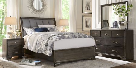Beckwood Gray 3 Pc Queen Upholstered Sleigh Bed