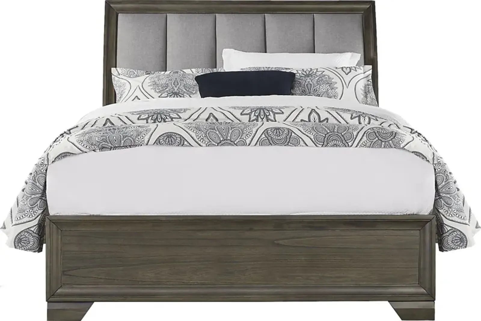 Beckwood Gray 3 Pc Queen Upholstered Sleigh Bed