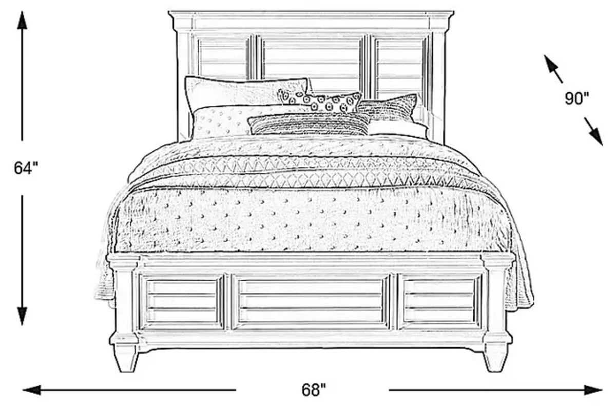 Hilton Head White 3 Pc Queen Panel Bed