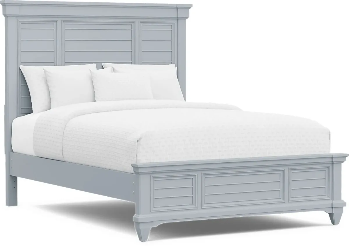 Hilton Head Blue 3 Pc Queen Panel Bed