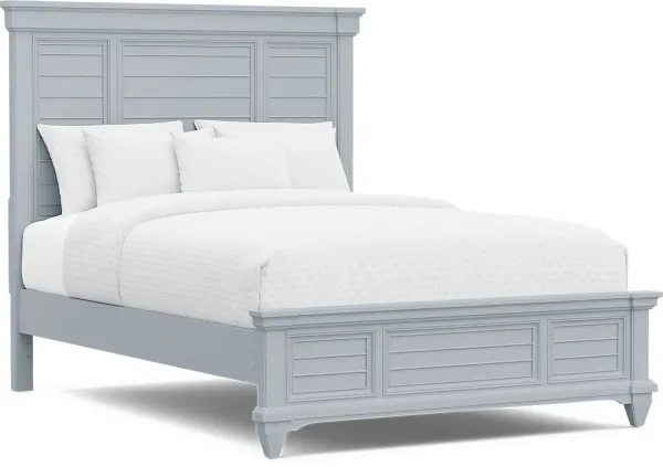 Hilton Head Blue 3 Pc Queen Panel Bed