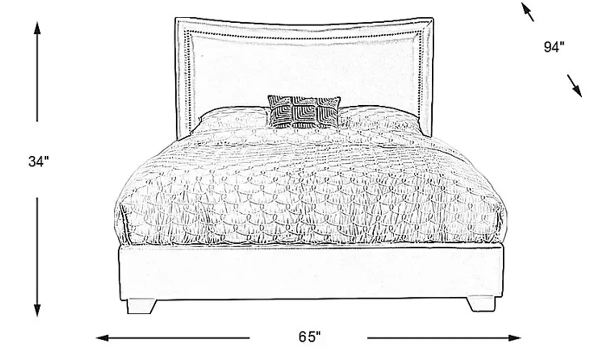 Genoa Ivory 3 Pc Queen Bed