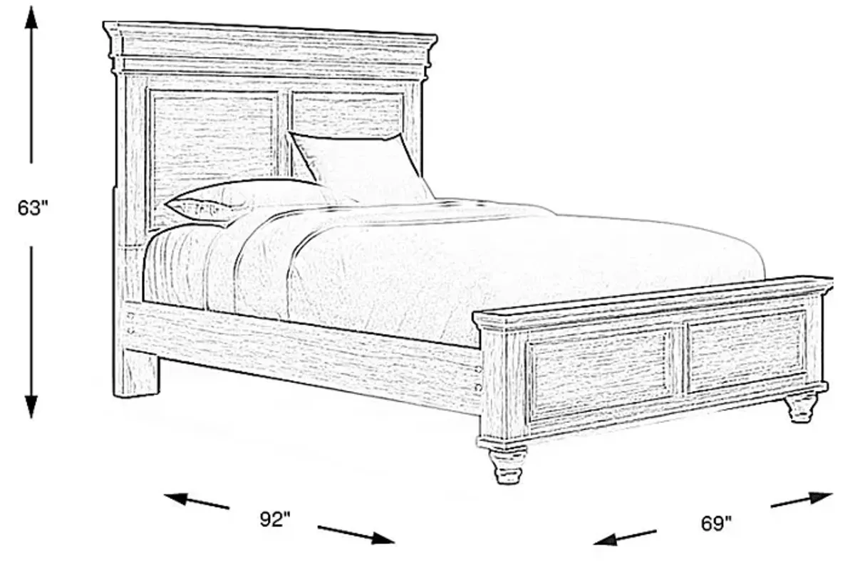 Lake Town Gray 3 Pc Queen Panel Bed