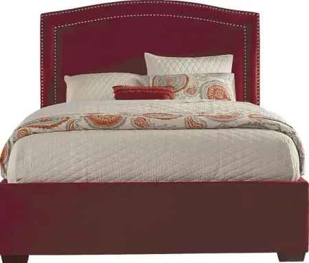 Loden Red 3 Pc Queen Upholstered Bed