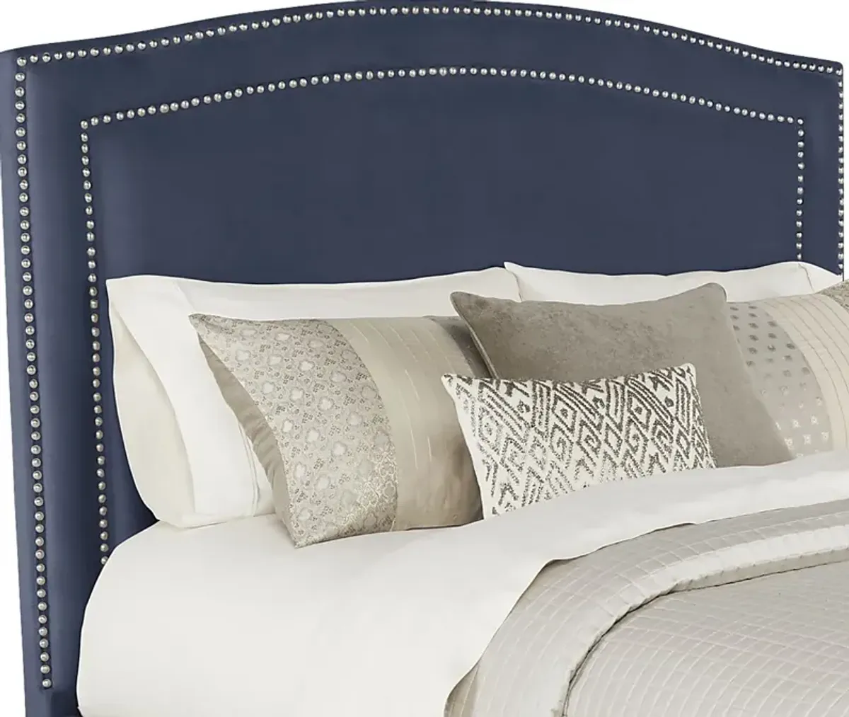 Loden Navy 3 Pc Queen Upholstered Bed