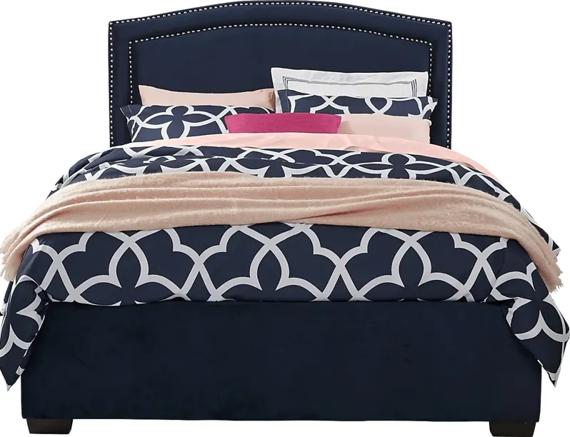 Loden Navy 3 Pc Queen Upholstered Bed