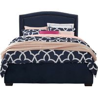 Loden Navy 3 Pc Queen Upholstered Bed