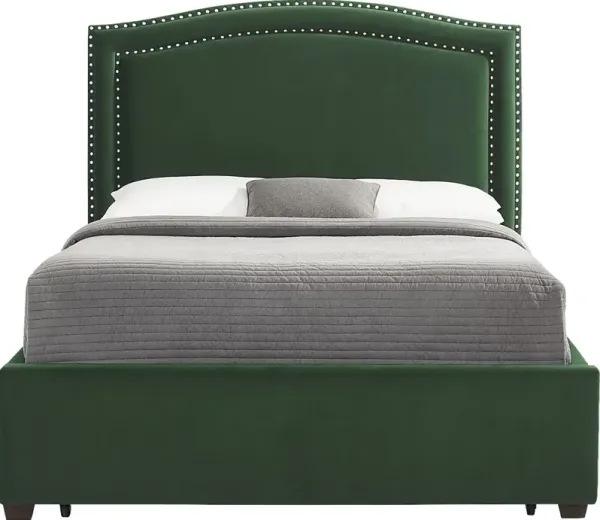 Loden II Green 3 Pc Queen Upholstered Bed