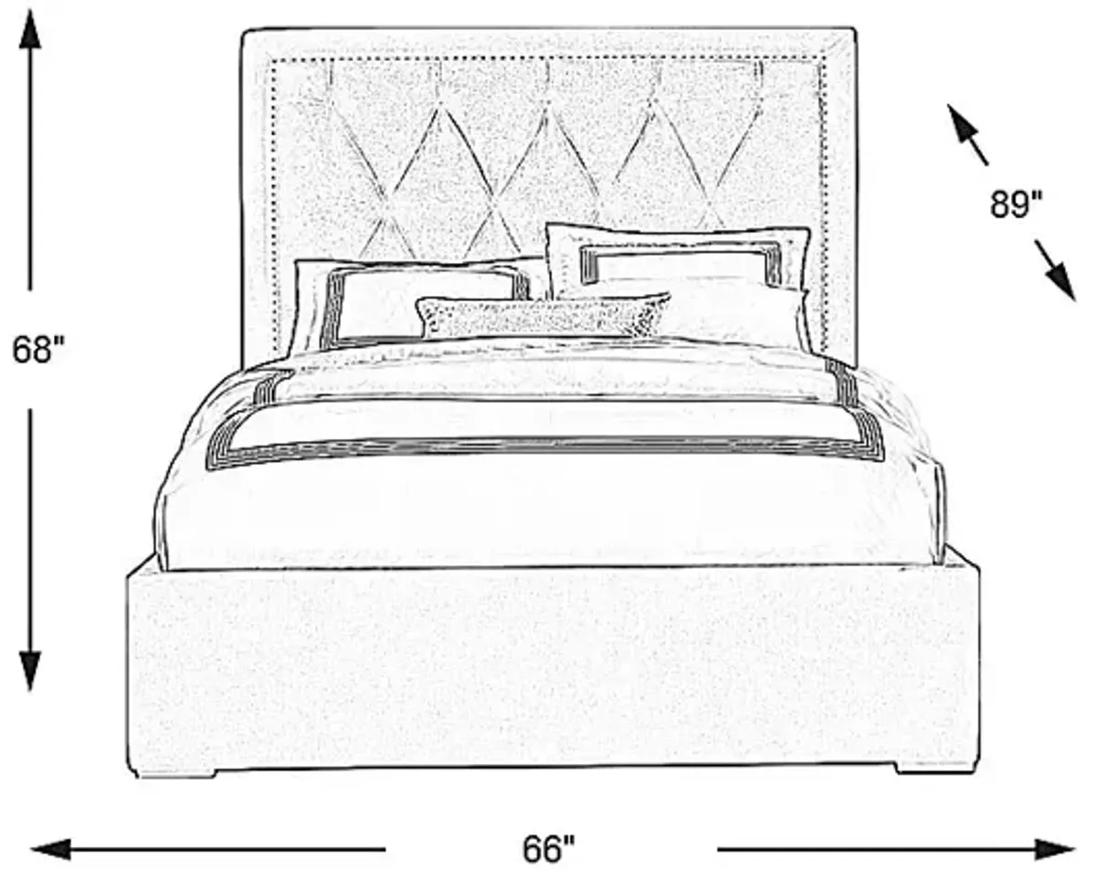 Elridge Dove Gray 3 Pc Queen Upholstered Bed