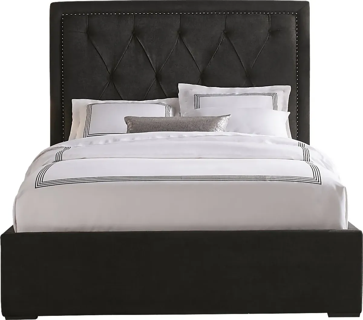 Elridge Black 3 Pc Queen Upholstered Bed