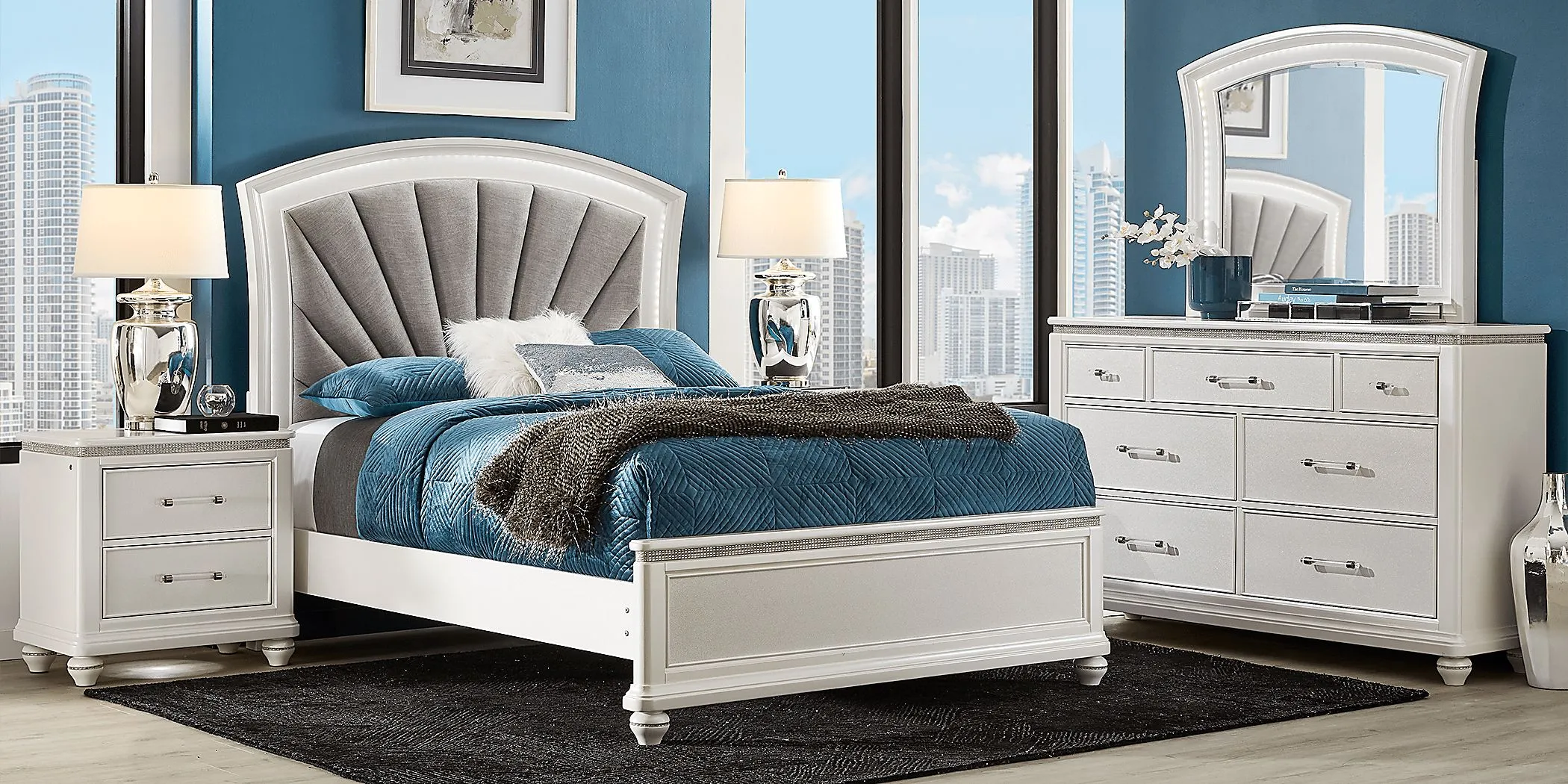 Starlet Lane White 3 Pc Queen Bed