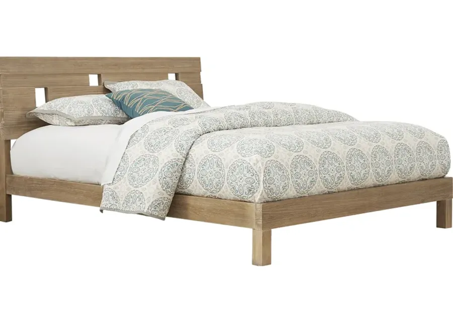 Gardenia Pecan 3 Pc Queen Platform Bed