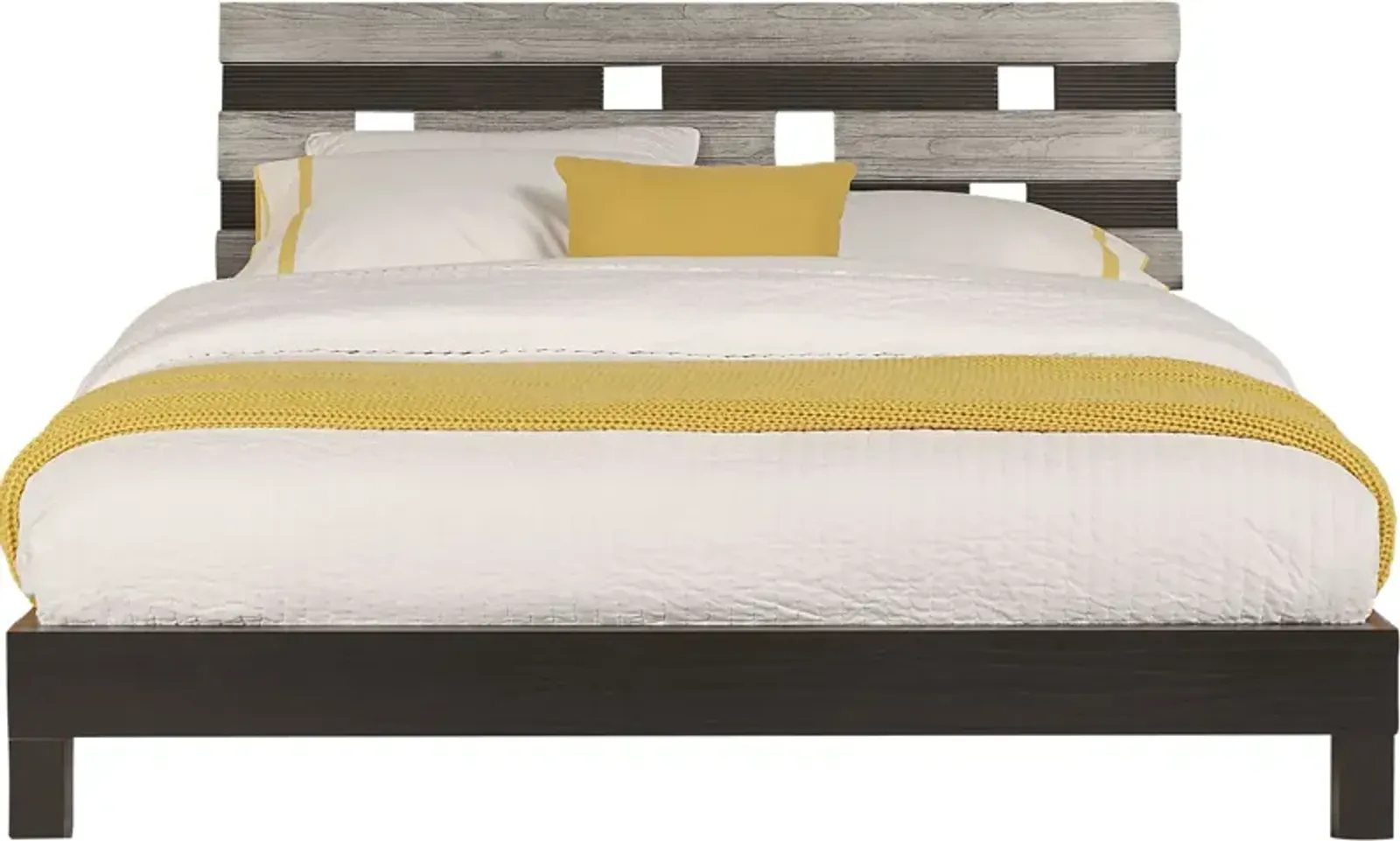 Gardenia Silver 3 Pc Queen Platform Bed