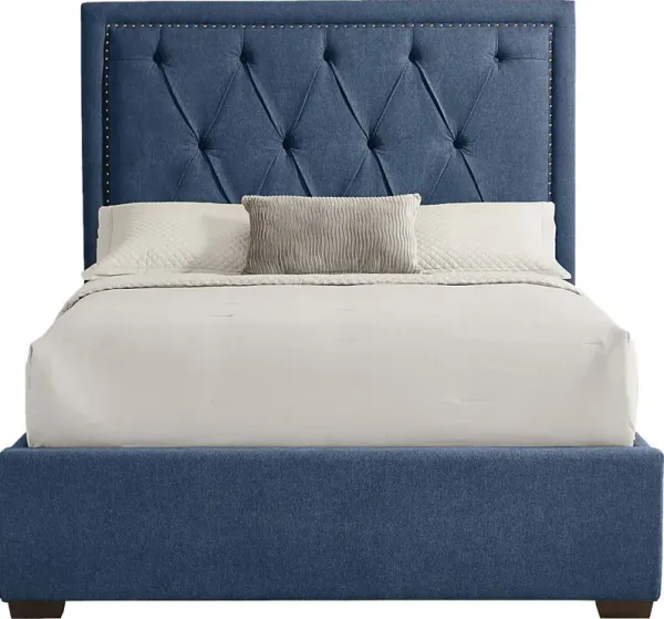 Elridge II Blue 3 Pc Queen Upholstered Bed