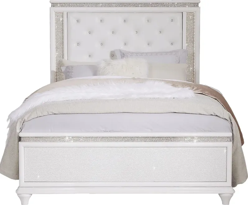 Vegas White 3 Pc Queen Panel Bed