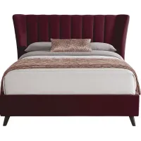 Nanton Park Red 3 Pc Queen Upholstered Bed