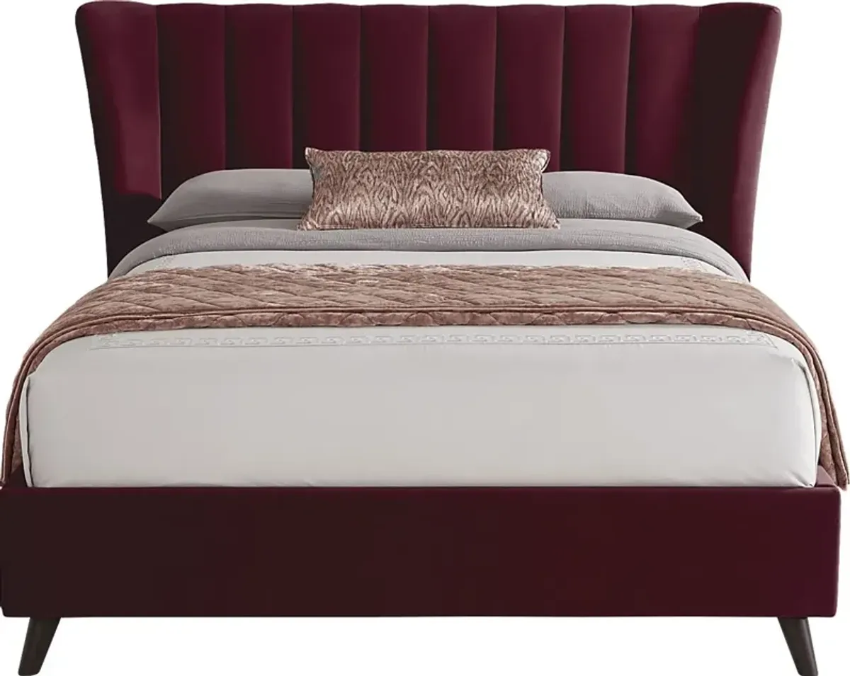 Nanton Park Red 3 Pc Queen Upholstered Bed