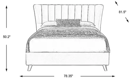 Nanton Park Blue 3 Pc Queen Upholstered Bed