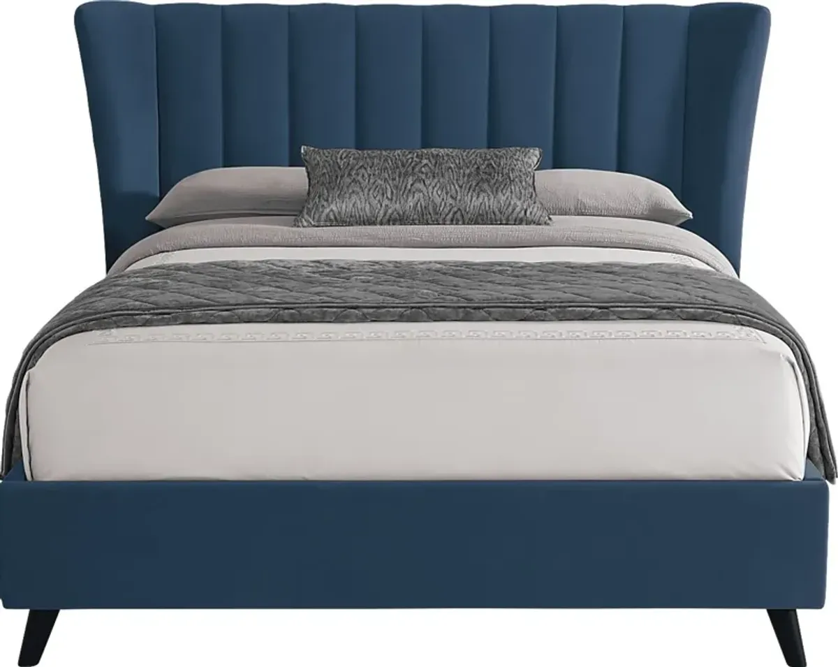 Nanton Park Blue 3 Pc Queen Upholstered Bed