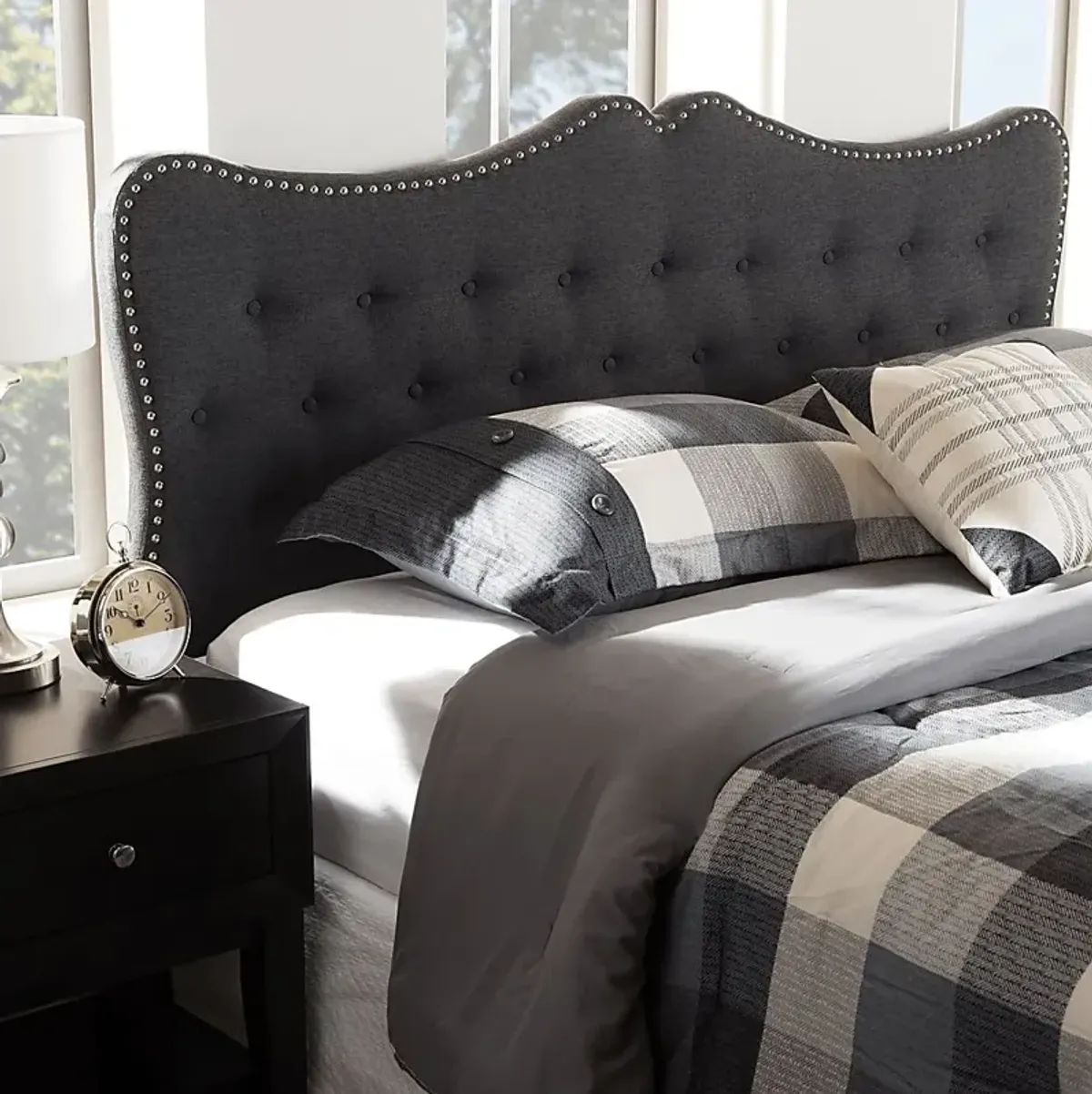 Glenvale Charcoal Queen Upholstered Headboard