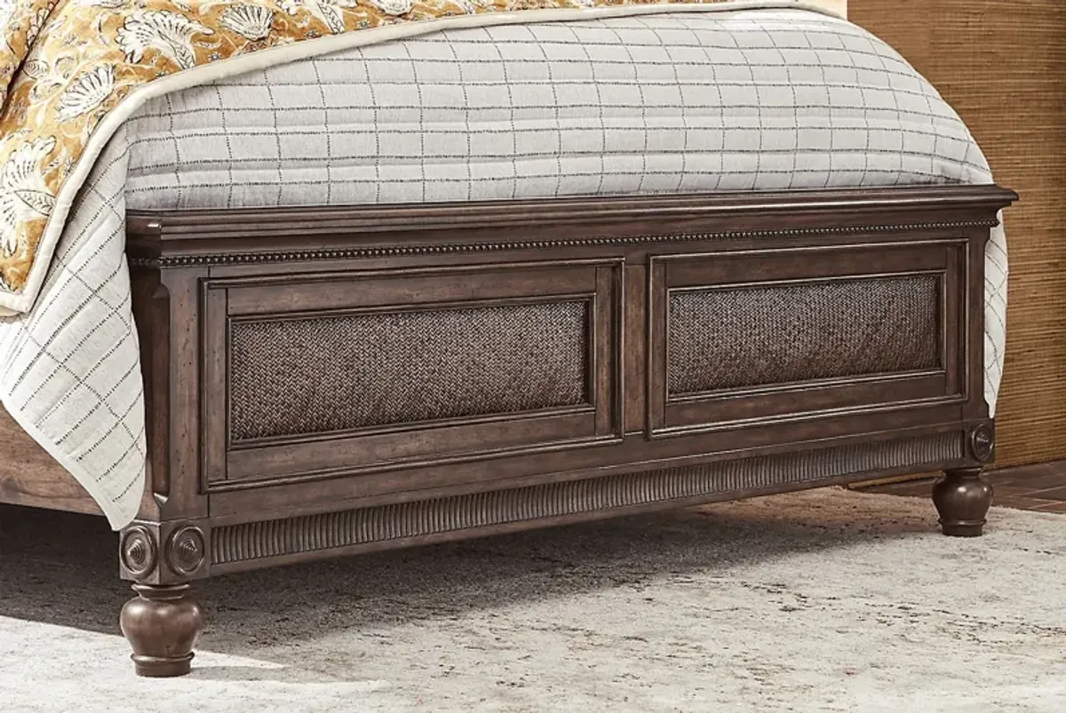 West Indies Brown 3 Pc Queen Panel Bed