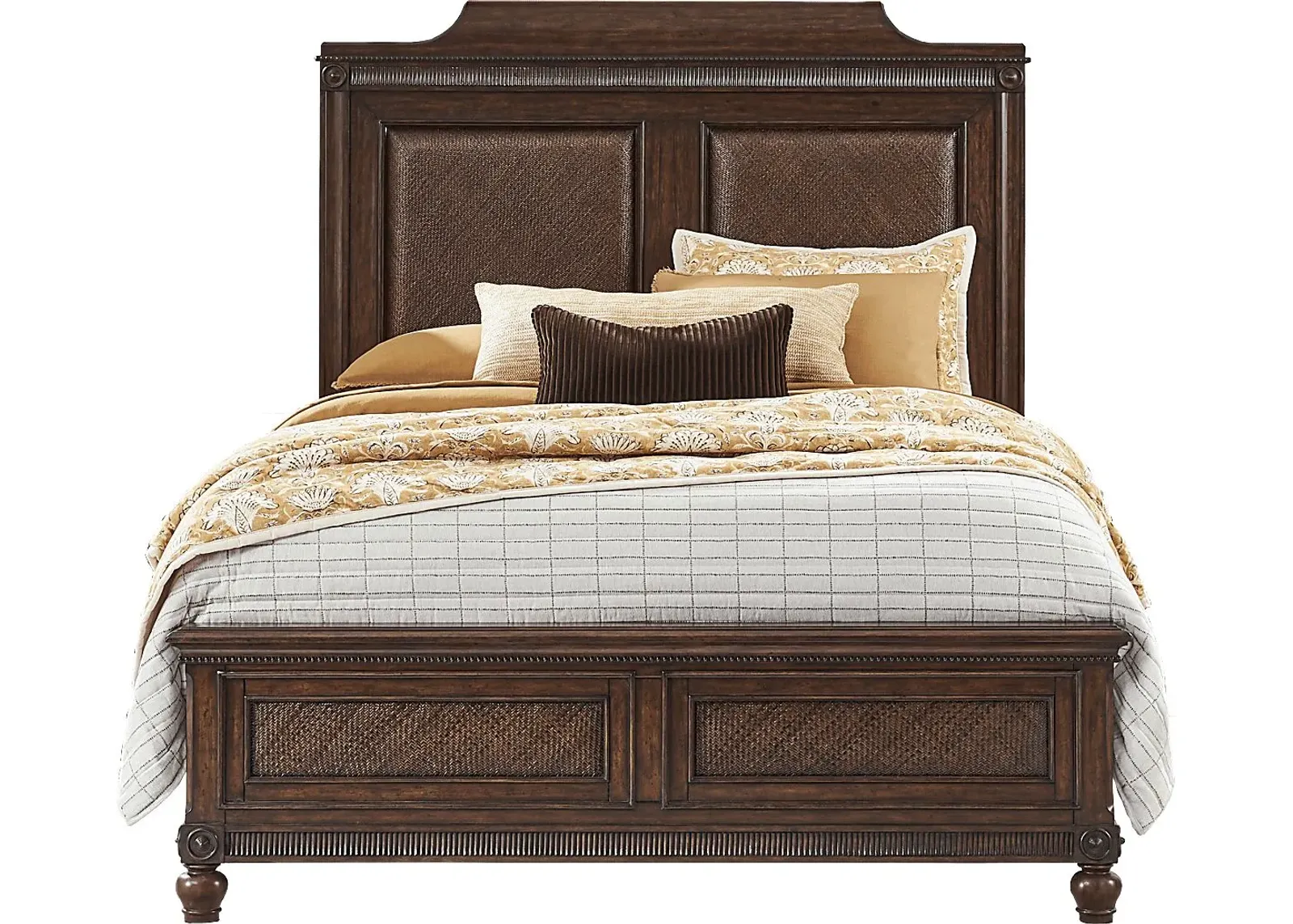 West Indies Brown 3 Pc Queen Panel Bed