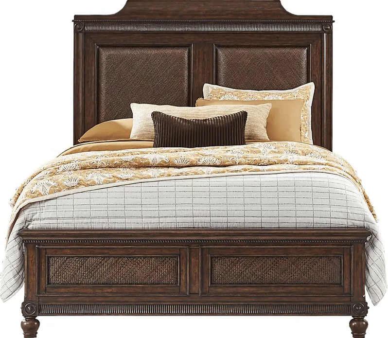 West Indies Brown 3 Pc Queen Panel Bed