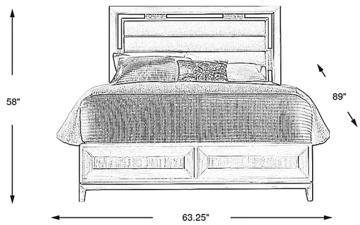 Lavo Brown Cherry 3 Pc Queen Bed