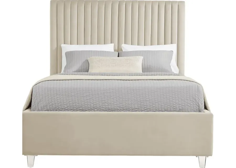 Zada Cream 3 Pc Queen Upholstered Bed