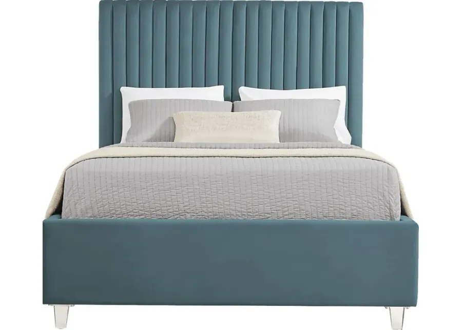 Zada Blue 3 Pc Queen Upholstered Bed