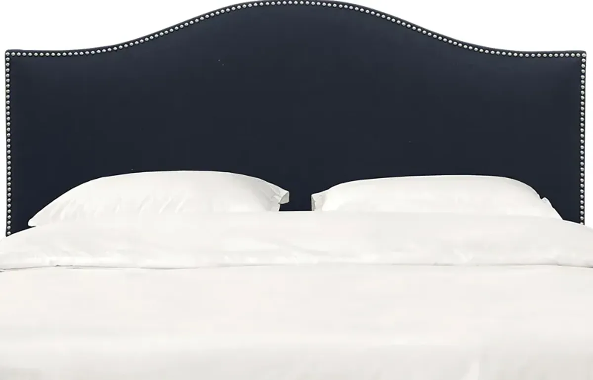 Charna Blue Queen Upholstered Headboard