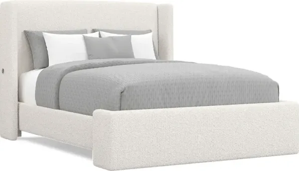 Sydney White 3 Pc Queen Upholstered Bed