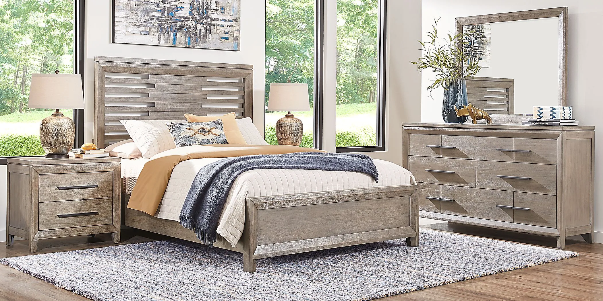 Dayton Place Gray 3 Pc Queen Bed