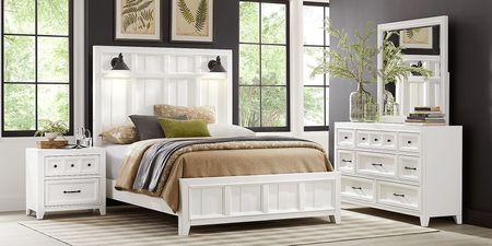 Owings Mill White 3 Pc King Panel Bed