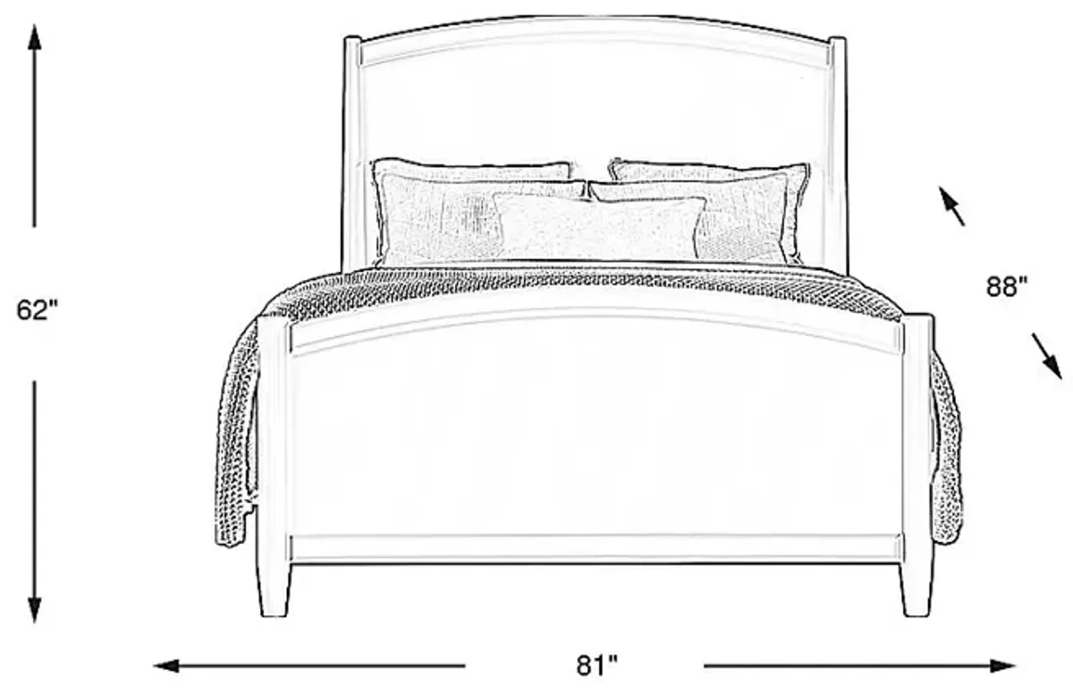 Modern Villa White 3 Pc King Panel Bed