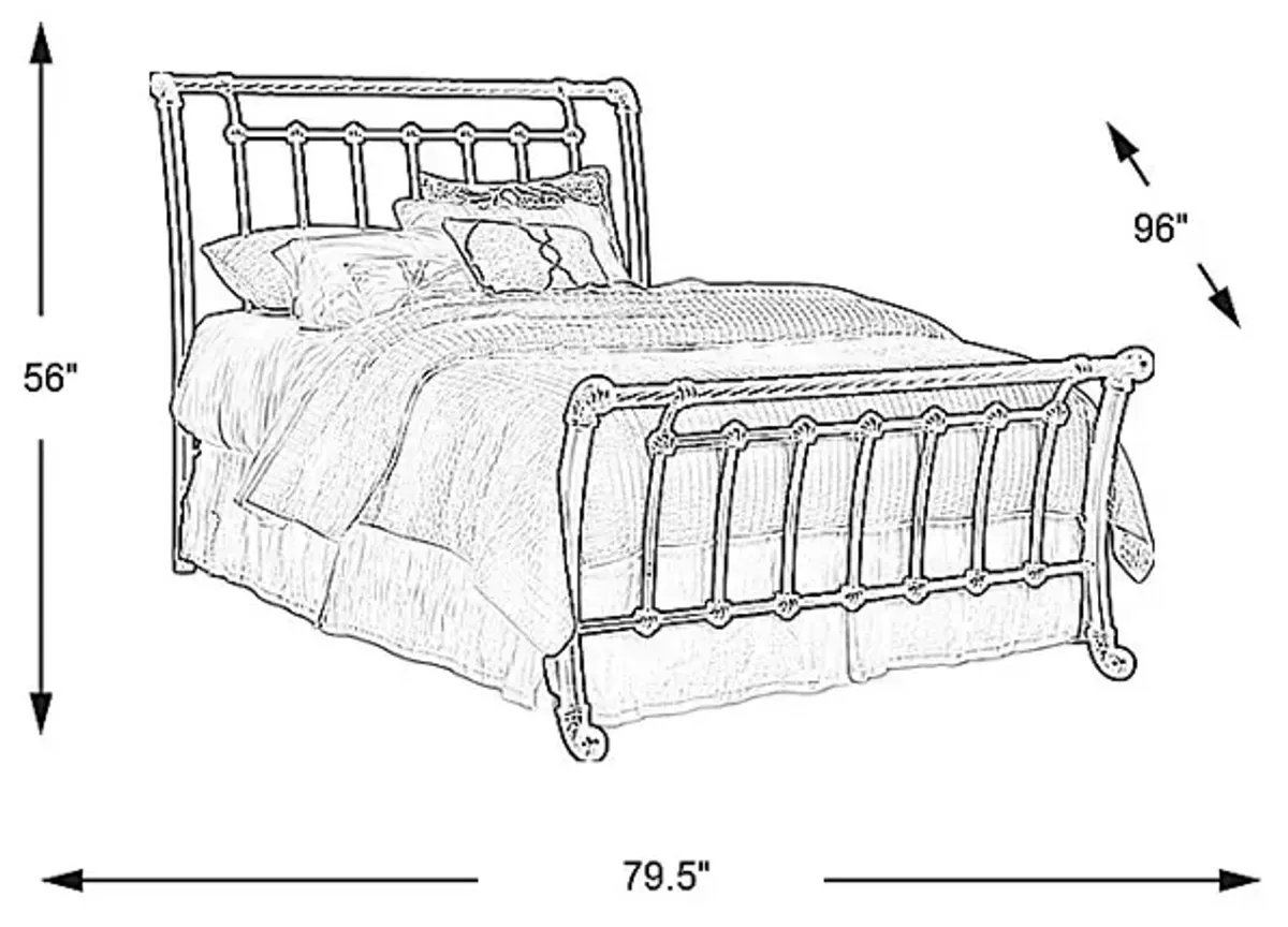 Leanna Black 3 Pc King Sleigh Bed